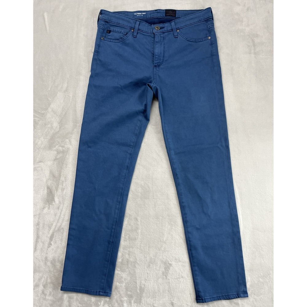 AG Adriano Goldschmied Pants Women 27 Blue The Prima Cigarette Crop Preppy City